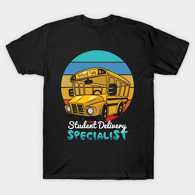 School Bus Cartoon Delivery Specialist T-Shirt by USProudness